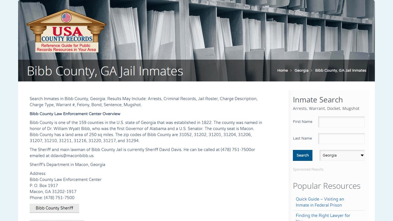 Bibb County, GA Jail Inmates | Name Search